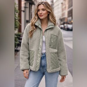 Avec Les Filles Sherpa Shacket Jacket